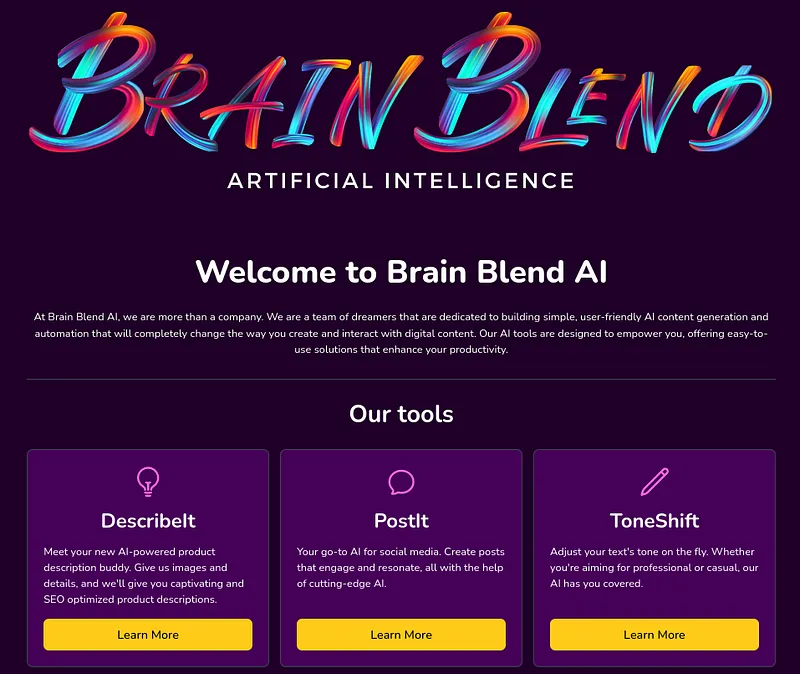Improve Content Creation in E-commerce with Brain Blend AI.